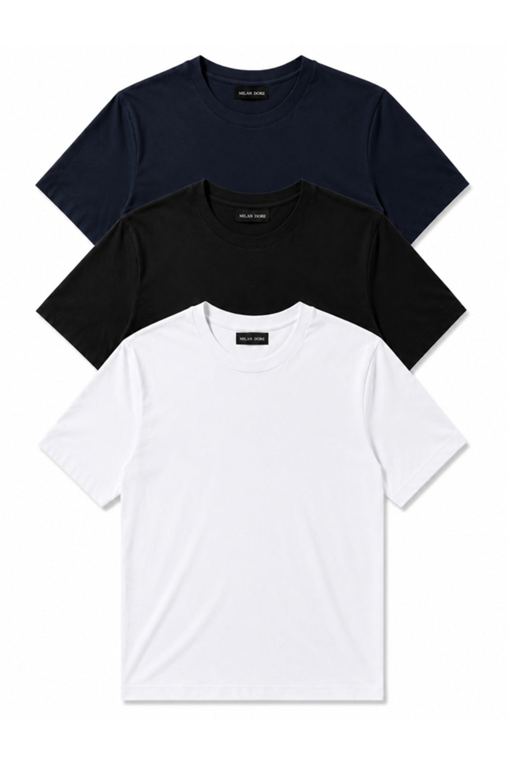 3'lü Set Erkek Siyah Slim Fit Bisiklet Yaka Basic Tişört