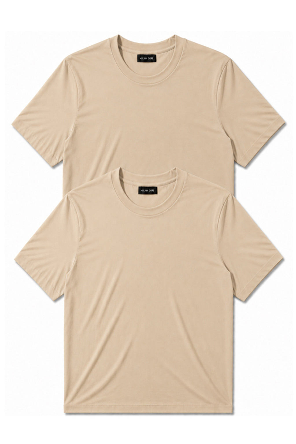 2'li Set Erkek Siyah-Lacivert Pamuklu Slim Fit Bisiklet Yaka Basic Tişört