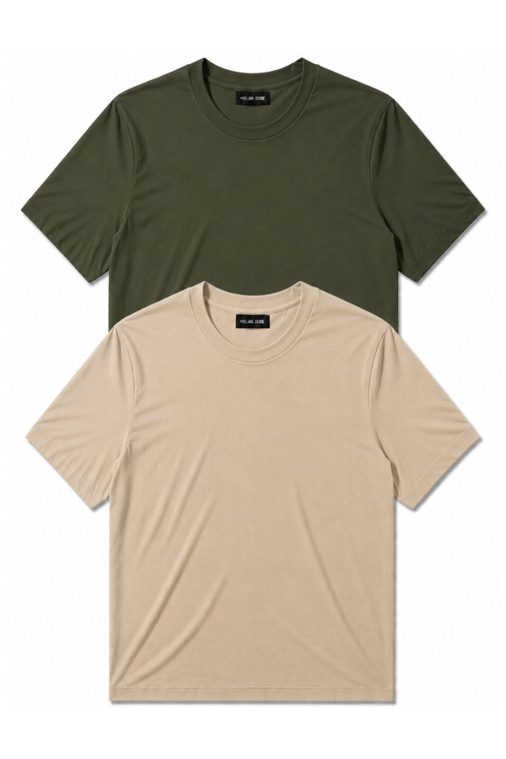 2'li Set Erkek Siyah-Lacivert Pamuklu Slim Fit Bisiklet Yaka Basic Tişört