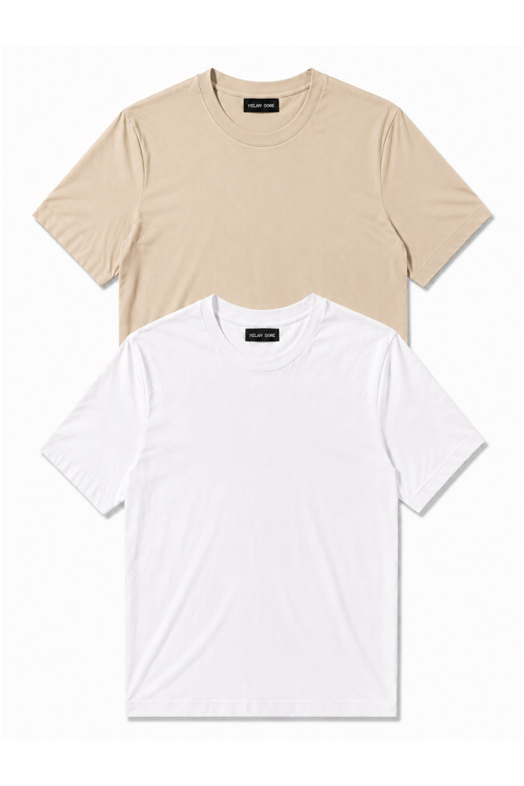 2'li Set Erkek Siyah-Lacivert Pamuklu Slim Fit Bisiklet Yaka Basic Tişört
