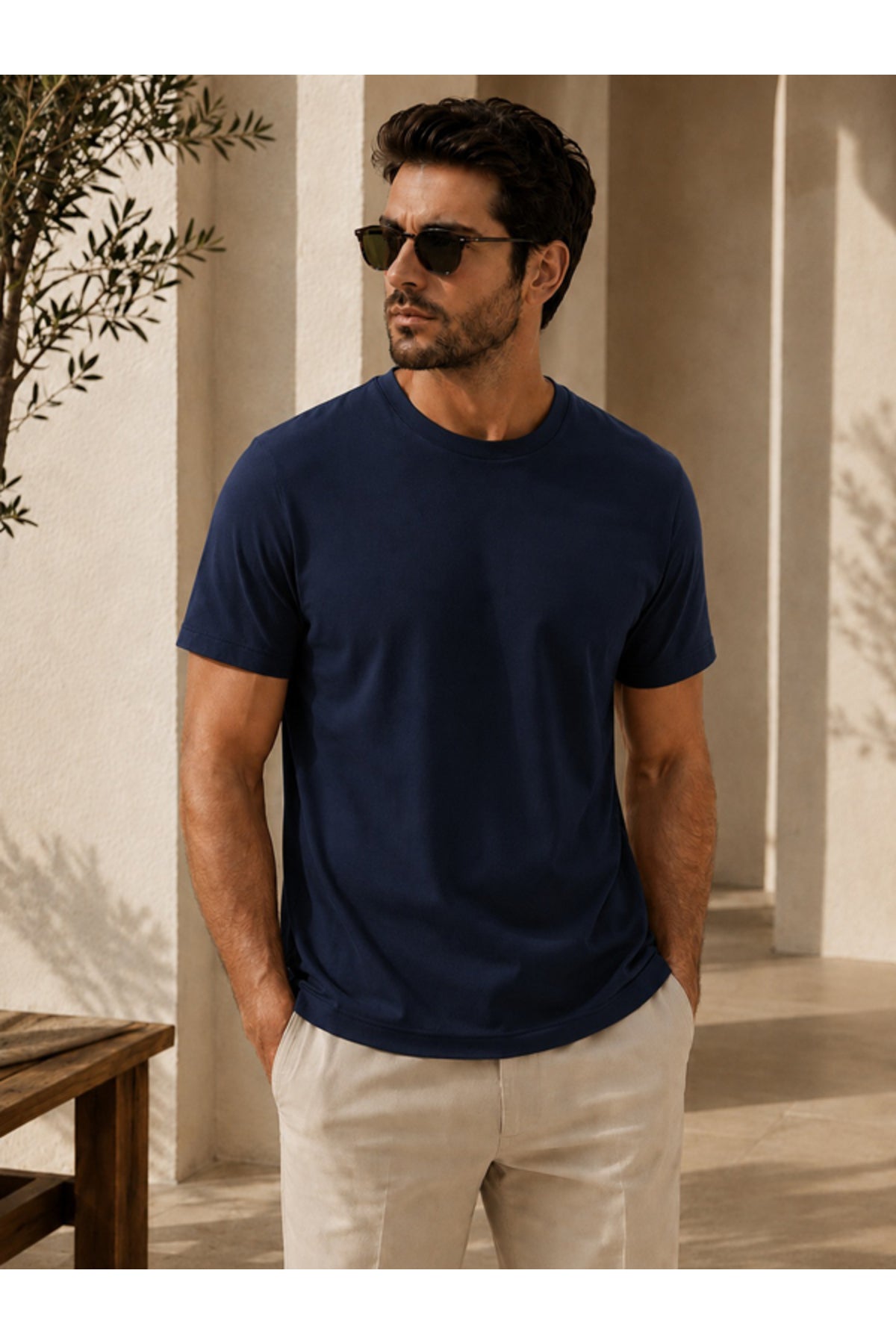 Erkek Unisex Siyah %100 Pamuk Slim Fit Bisiklet Yaka Basic Tişört