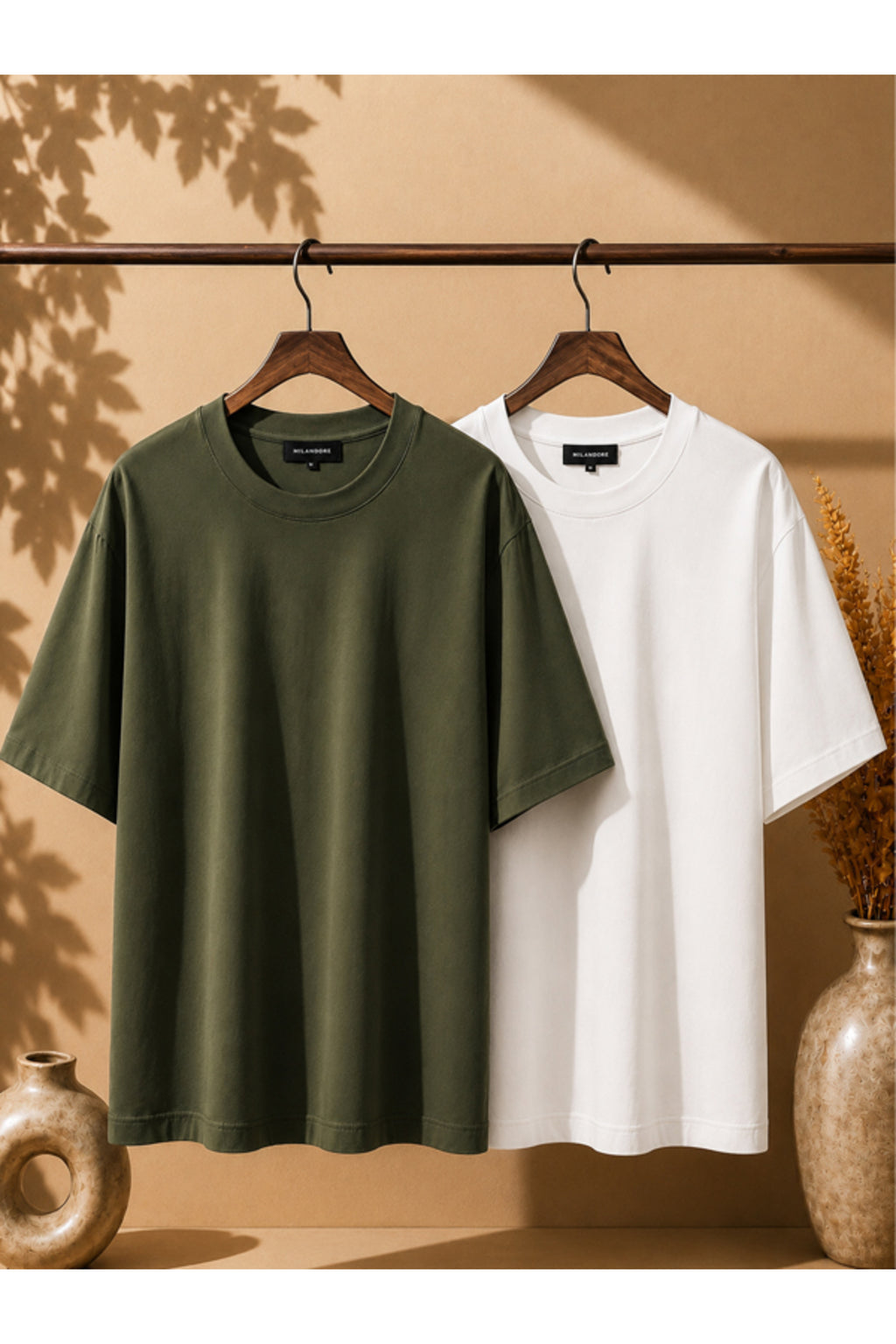 2'li Paket Unisex Siyah-Siyah Oversize T-shirt Seti - Bisiklet Yaka Basic Tişört
