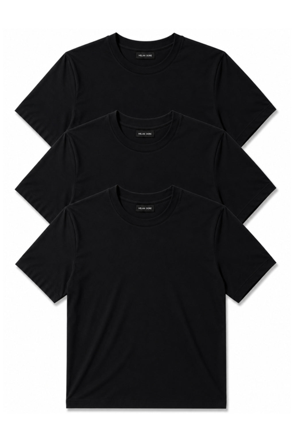 3'lü Set Erkek Siyah Slim Fit Bisiklet Yaka Basic Tişört