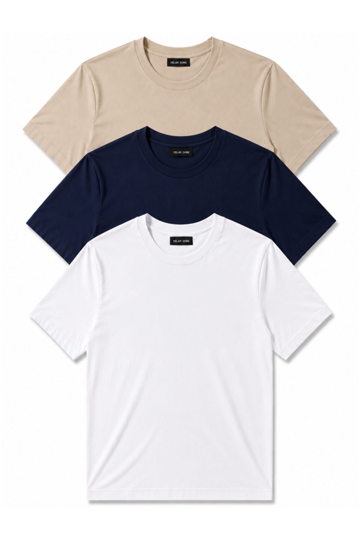3'lü Set Erkek Siyah Slim Fit Bisiklet Yaka Basic Tişört
