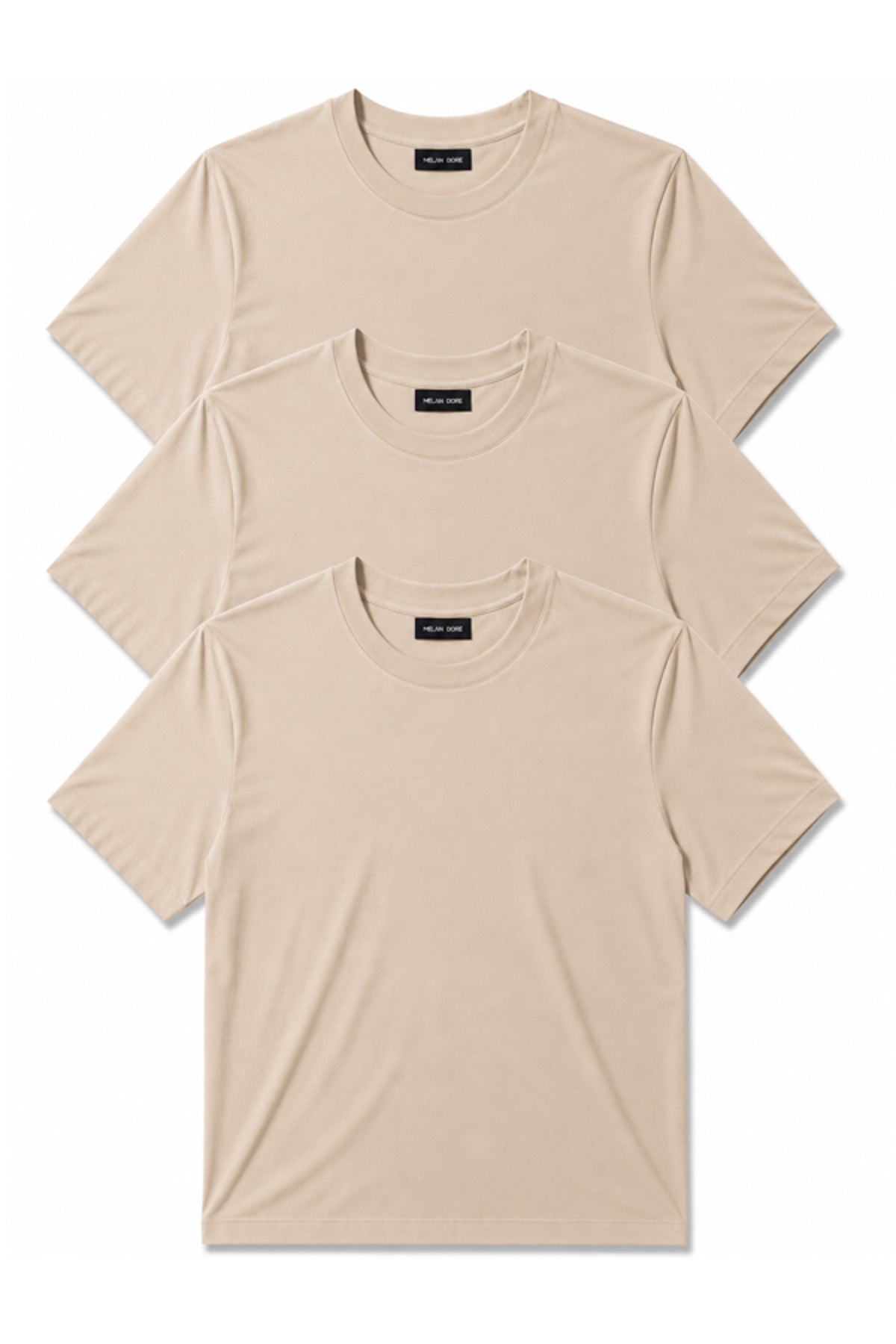 3'lü Set Erkek Siyah Slim Fit Bisiklet Yaka Basic Tişört