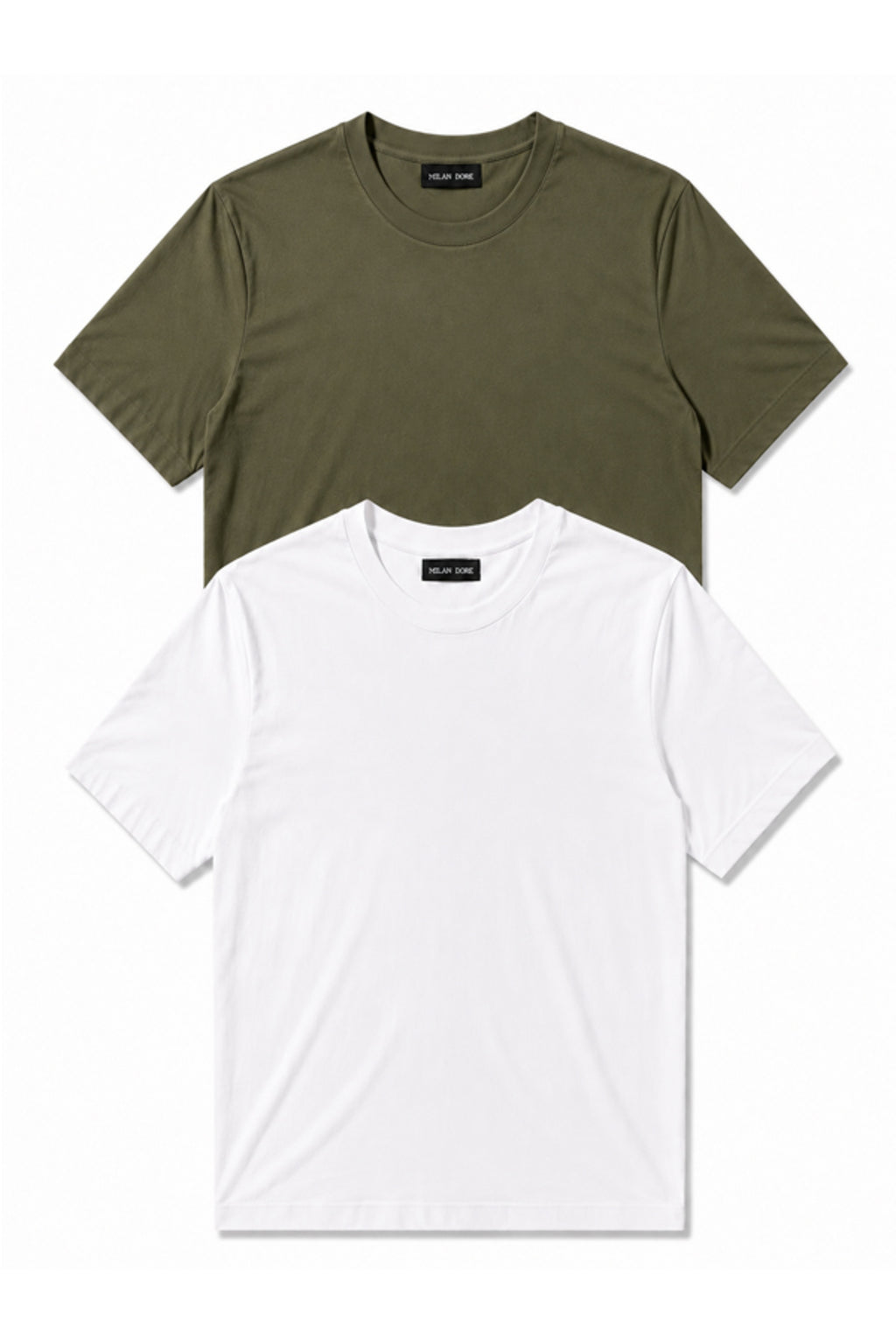 2'li Set Erkek Siyah-Lacivert Pamuklu Slim Fit Bisiklet Yaka Basic Tişört