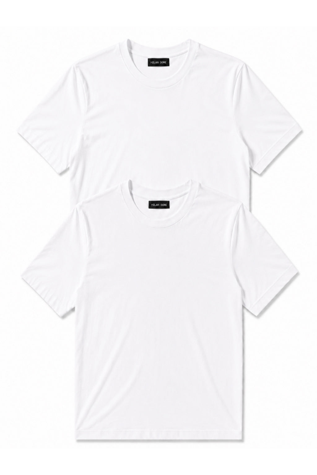 2'li Set Erkek Siyah-Lacivert Pamuklu Slim Fit Bisiklet Yaka Basic Tişört