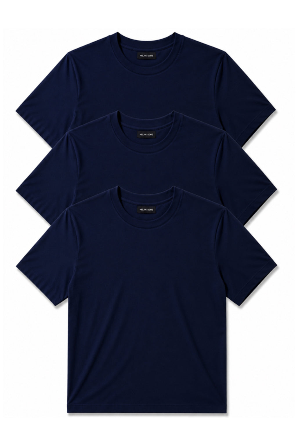 3'lü Set Erkek Siyah Slim Fit Bisiklet Yaka Basic Tişört
