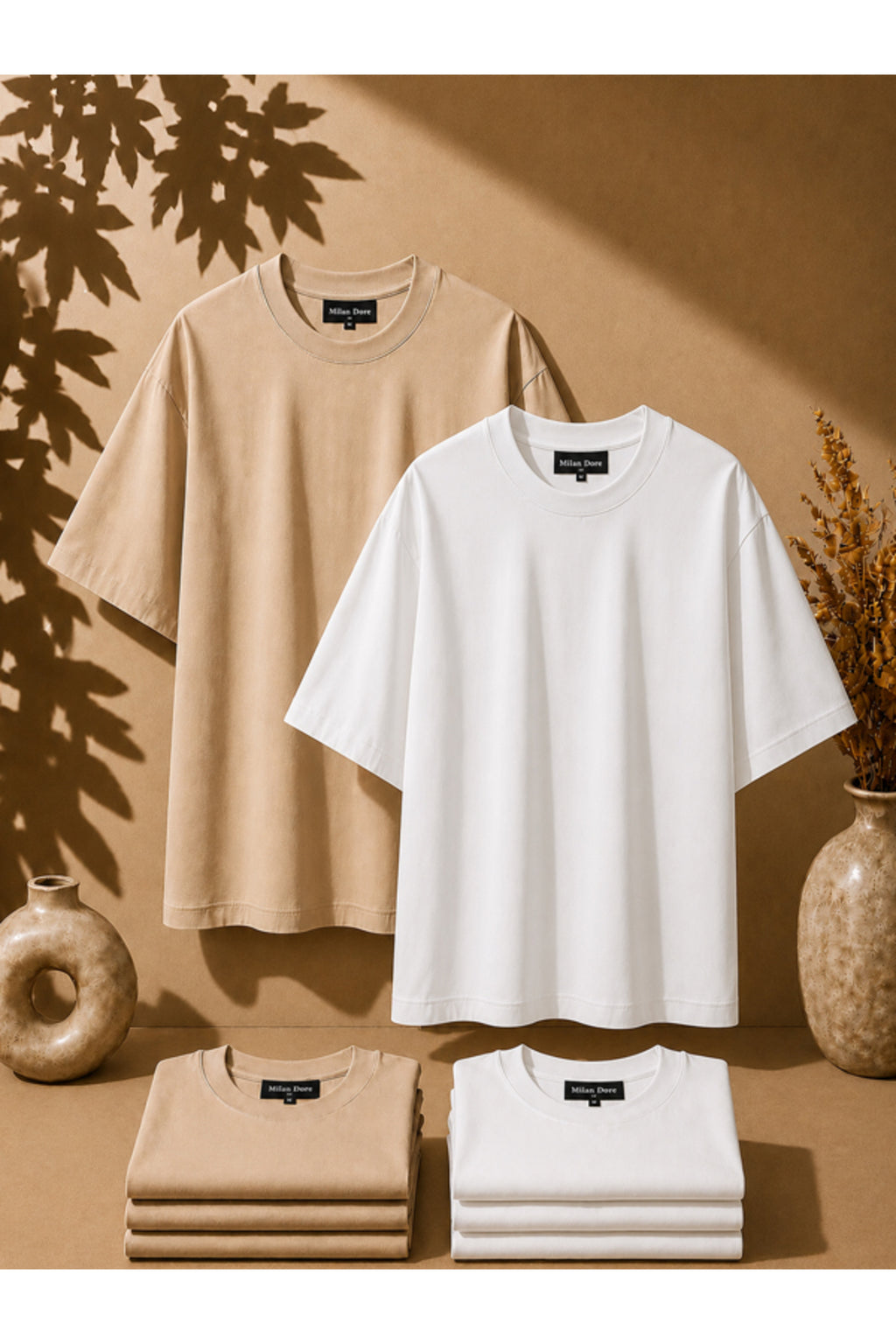 2'li Paket Unisex Siyah-Siyah Oversize T-shirt Seti - Bisiklet Yaka Basic Tişört