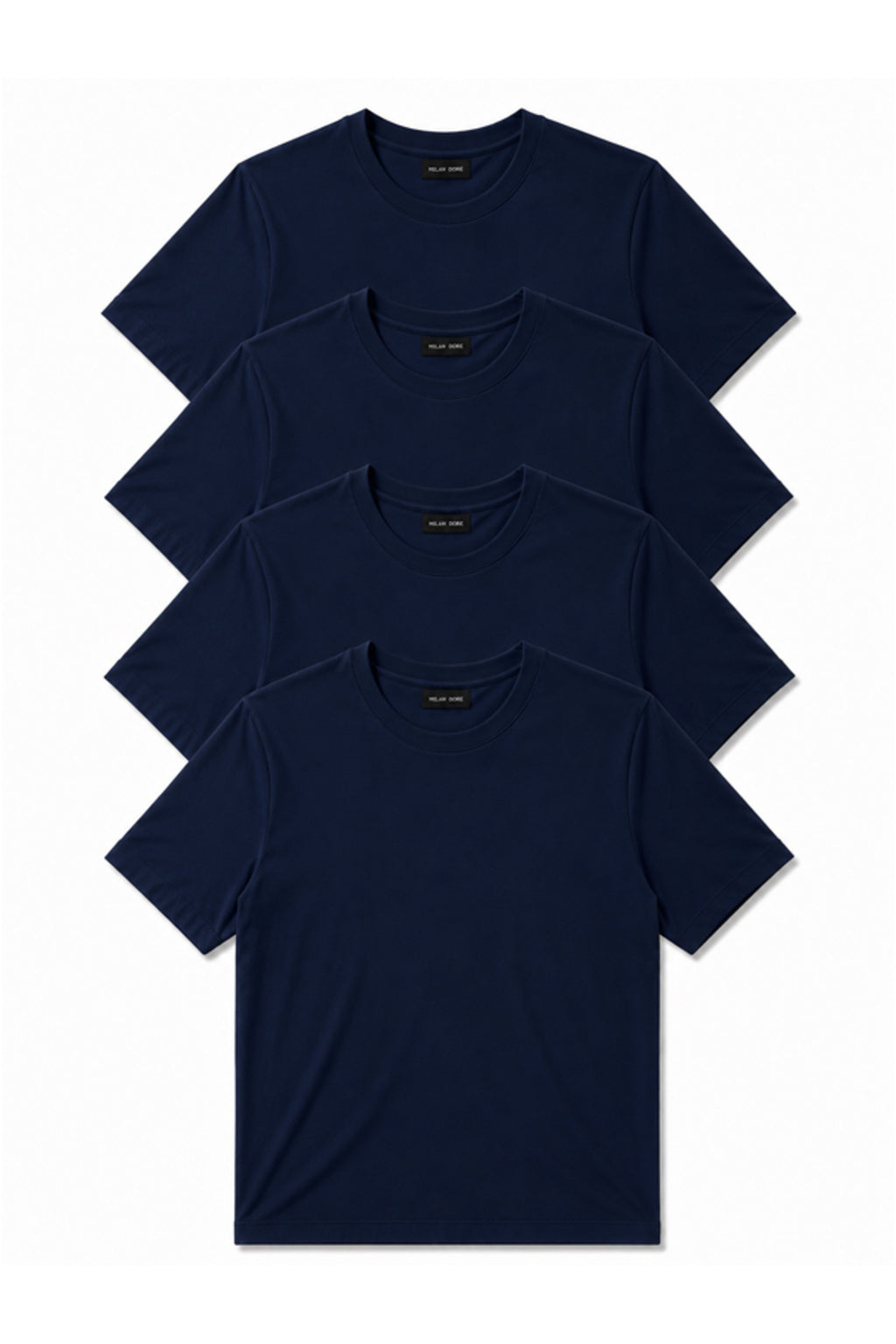 4'lü Set Erkek Haki-Bej-Beyaz-Siyah Slim Fit Bisiklet Yaka Basic Tişört