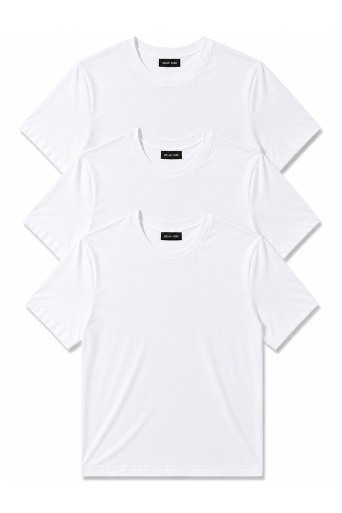 3'lü Set Erkek Siyah Slim Fit Bisiklet Yaka Basic Tişört