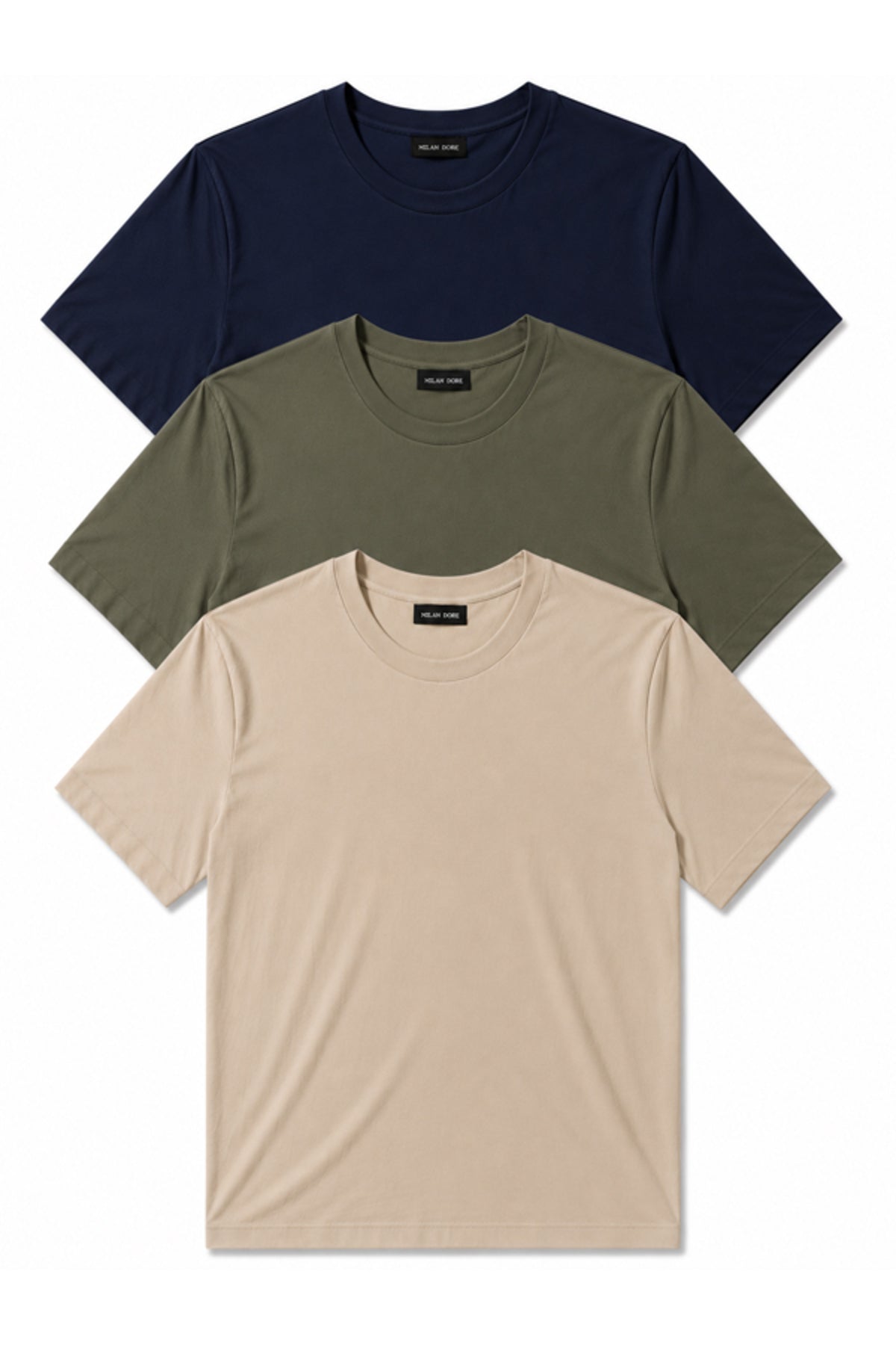 3'lü Set Erkek Siyah Slim Fit Bisiklet Yaka Basic Tişört