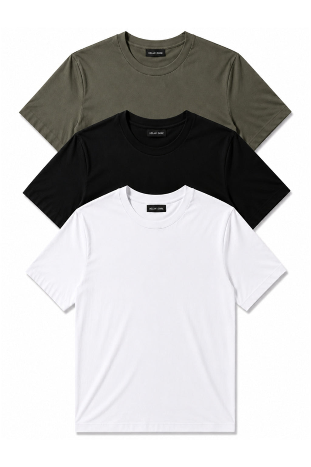 3'lü Set Erkek Siyah Slim Fit Bisiklet Yaka Basic Tişört