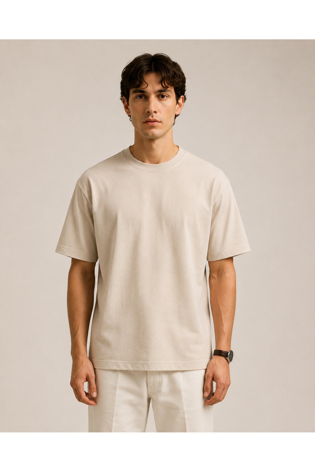 Erkek Unisex Oversize %100 Pamuk Bisiklet Yakalı Siyah T-Shirt