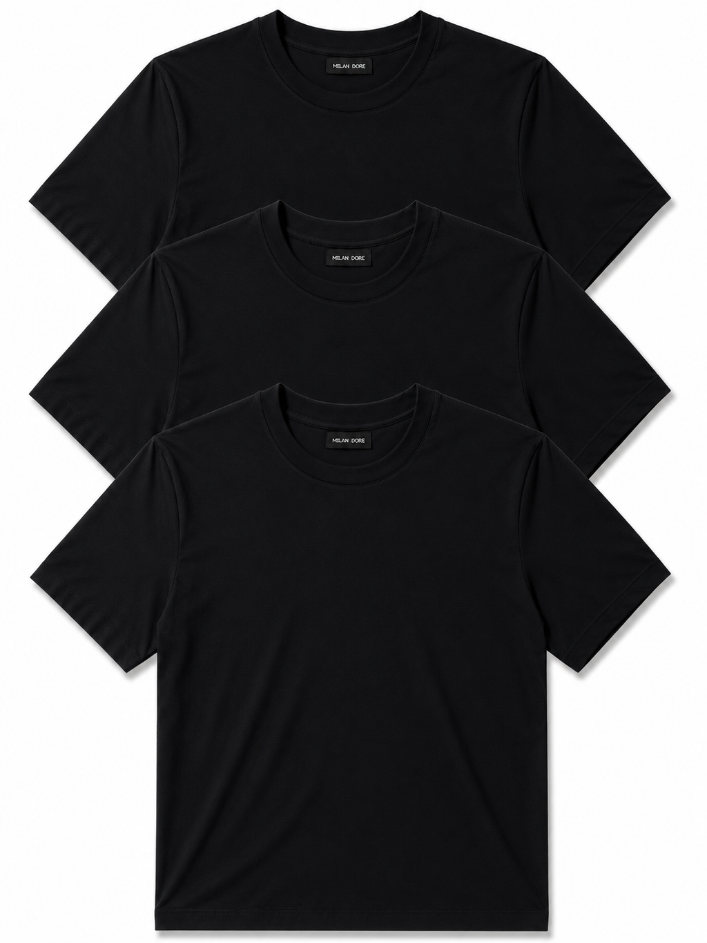 3 Adet Erkek Slim Fit %100 Pamuk Siyah T-Shirt