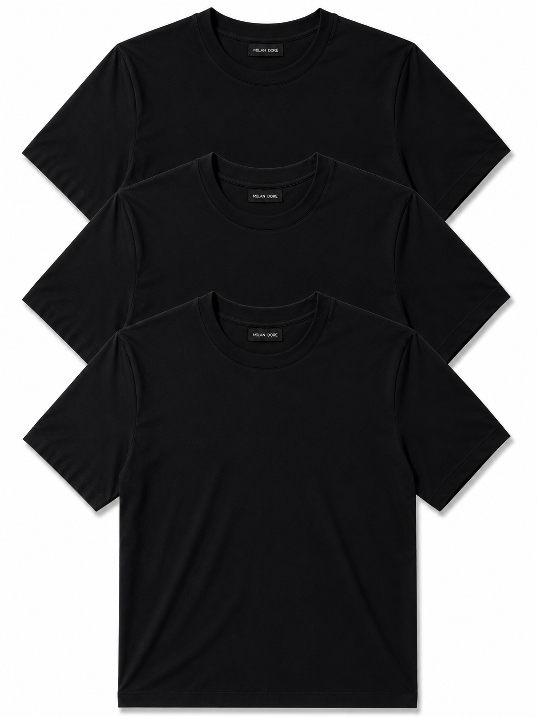 3 Adet Erkek Slim Fit %100 Pamuk Siyah T-Shirt