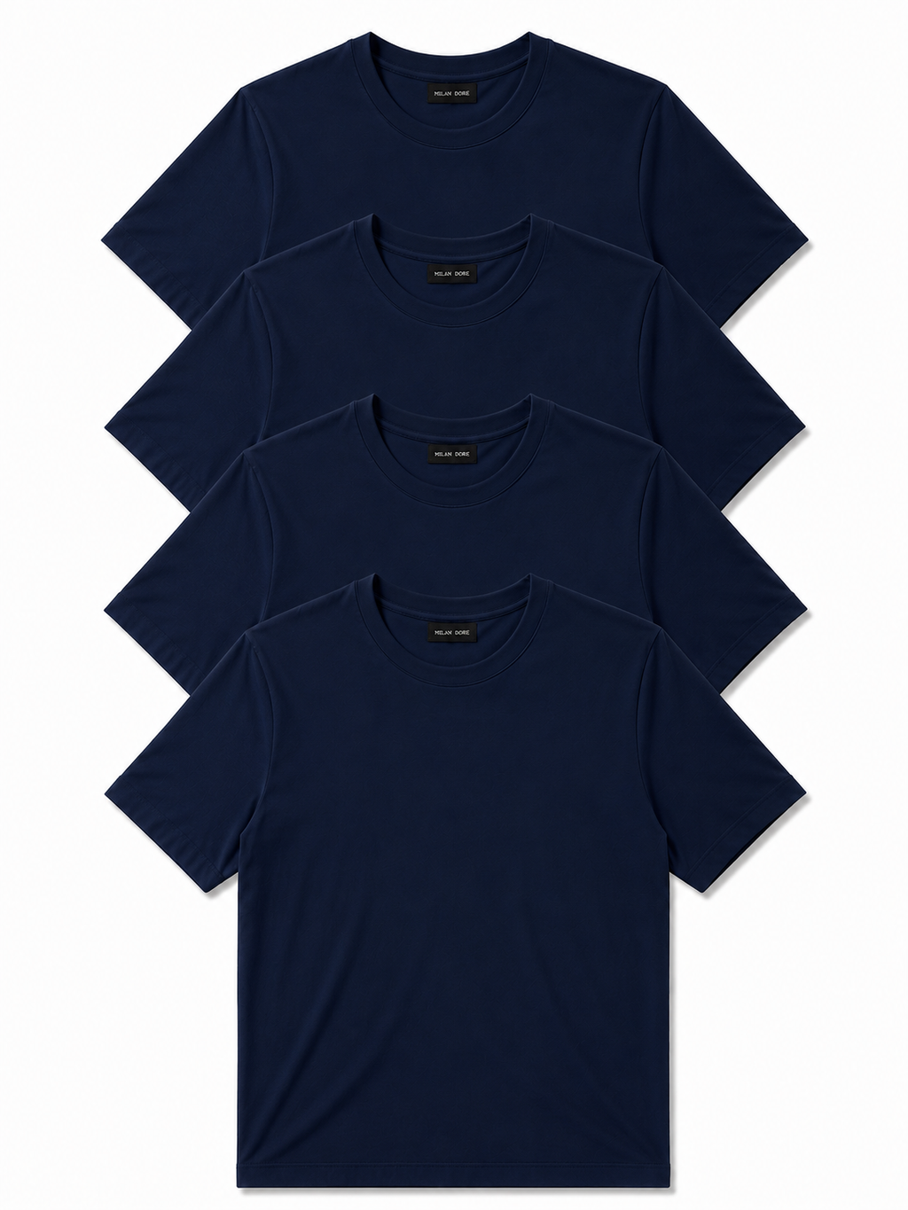 4 Adet Erkek Slim Fit %100 Pamuk Siyah T-Shirt