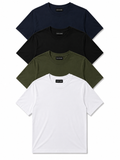 4 Adet Erkek Slim Fit %100 Pamuk Siyah T-Shirt