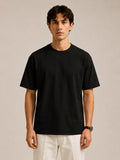 Erkek Oversize %100 Pamuk Siyah T-Shirt