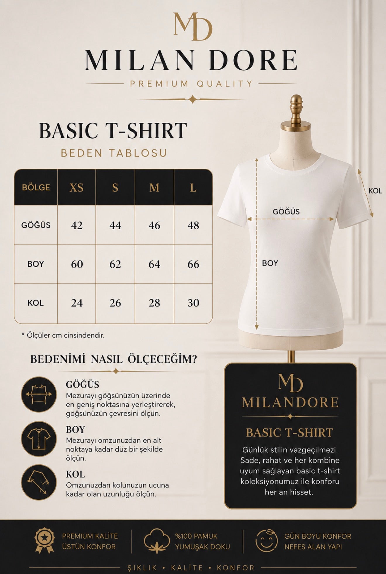 Kadın Basic Siyah %100 Pamuk T-Shirt