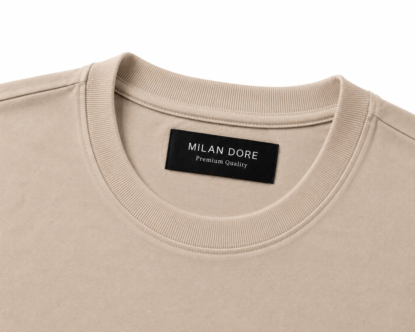 Erkek Slim Fit %100 Pamuk Bej T-Shirt