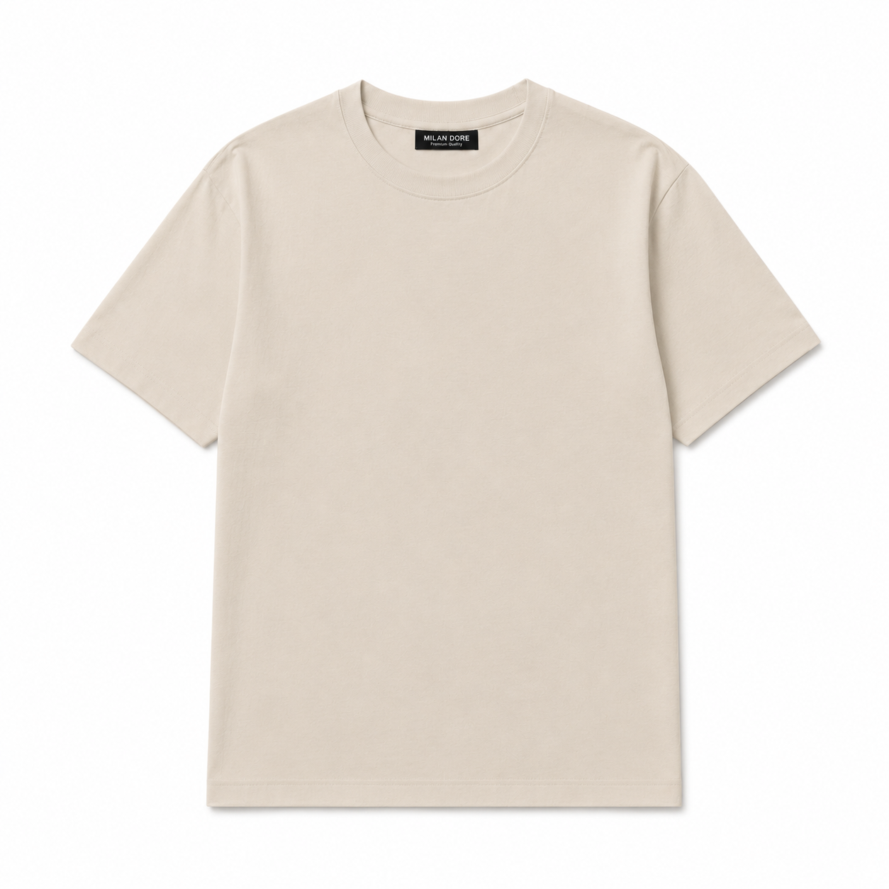 Erkek Oversize %100 Pamuk Bej T-Shirt