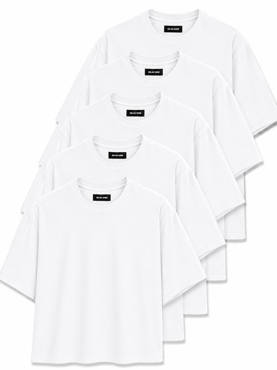 5 Adet Erkek Slim Fit %100 Pamuk Siyah T-Shirt