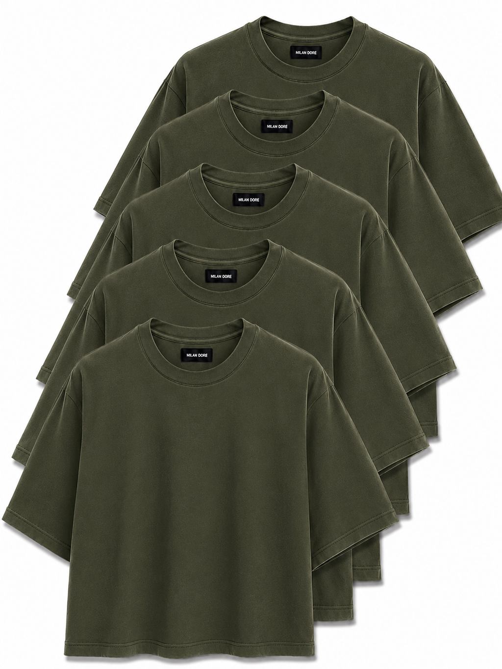 5 Adet Erkek Slim Fit %100 Pamuk Siyah T-Shirt