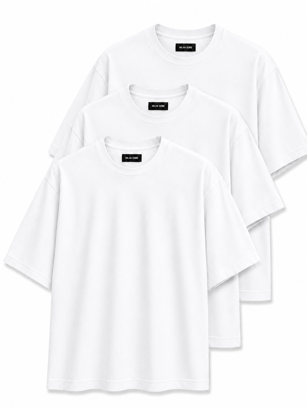 3 Adet Erkek Oversize %100 Pamuk Bej T-Shirt