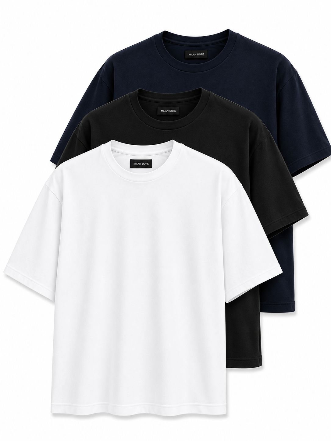 3 Adet Erkek Oversize %100 Pamuk Bej T-Shirt