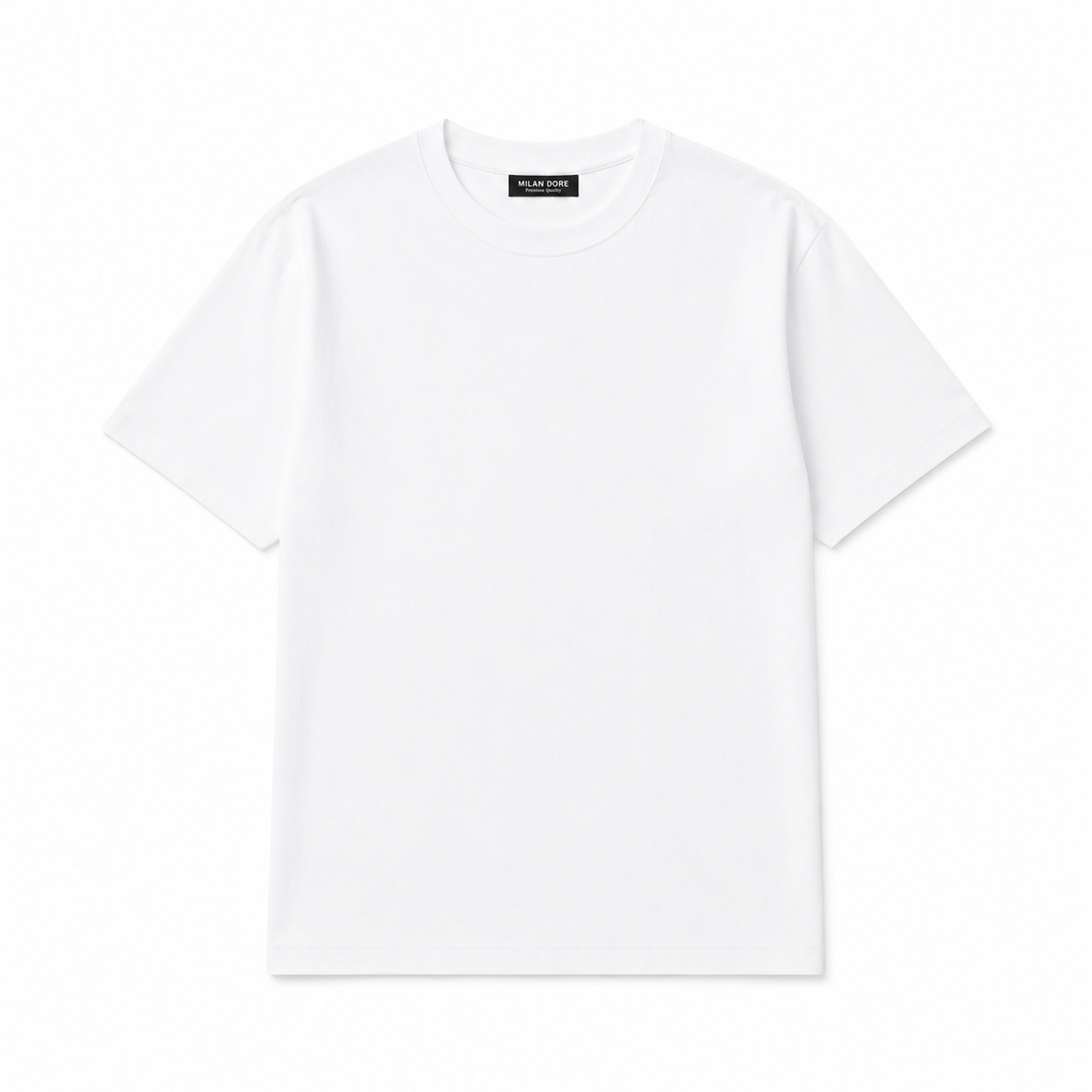 Erkek Oversize %100 Pamuk Beyaz T-Shirt