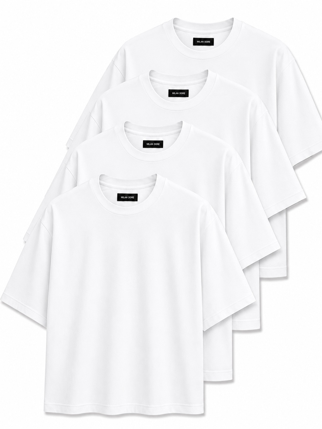4 Adet Erkek Oversize %100 Pamuk Bej T-Shirt