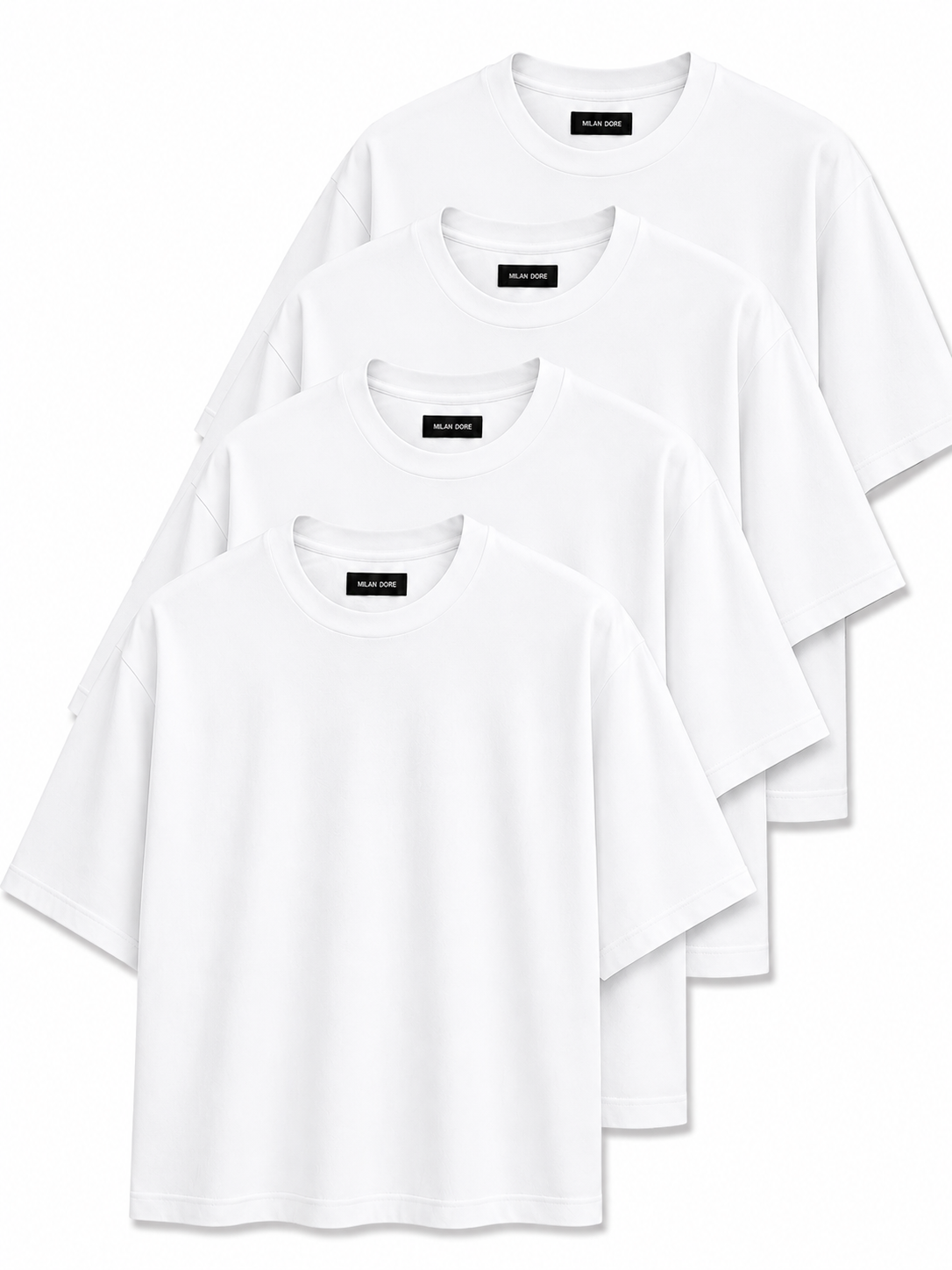 4 Adet Erkek Oversize %100 Pamuk Bej T-Shirt