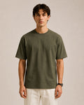 Erkek Oversize %100 Pamuk Yeşil T-Shirt