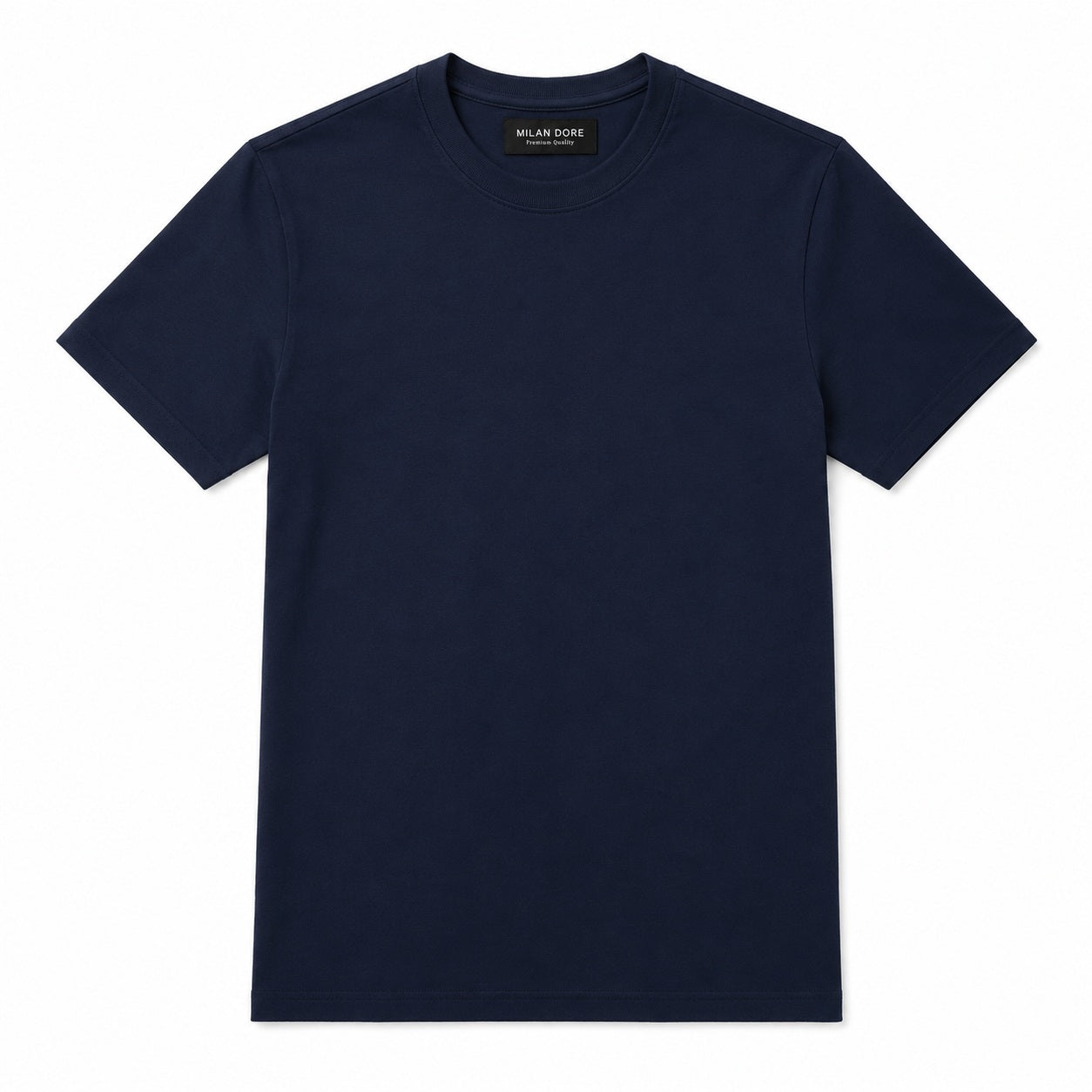 Erkek Slim Fit %100 Pamuk Lacivert T-Shirt