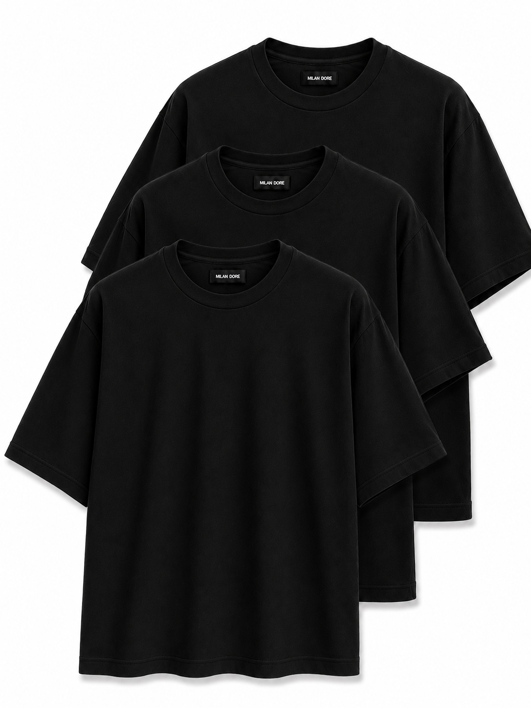 3 Adet Erkek Oversize %100 Pamuk Bej T-Shirt