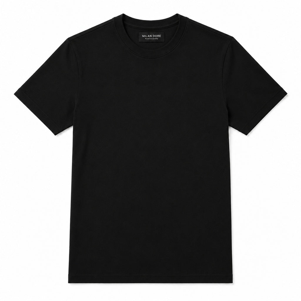 Erkek Slim Fit %100 Pamuk Siyah T-Shirt