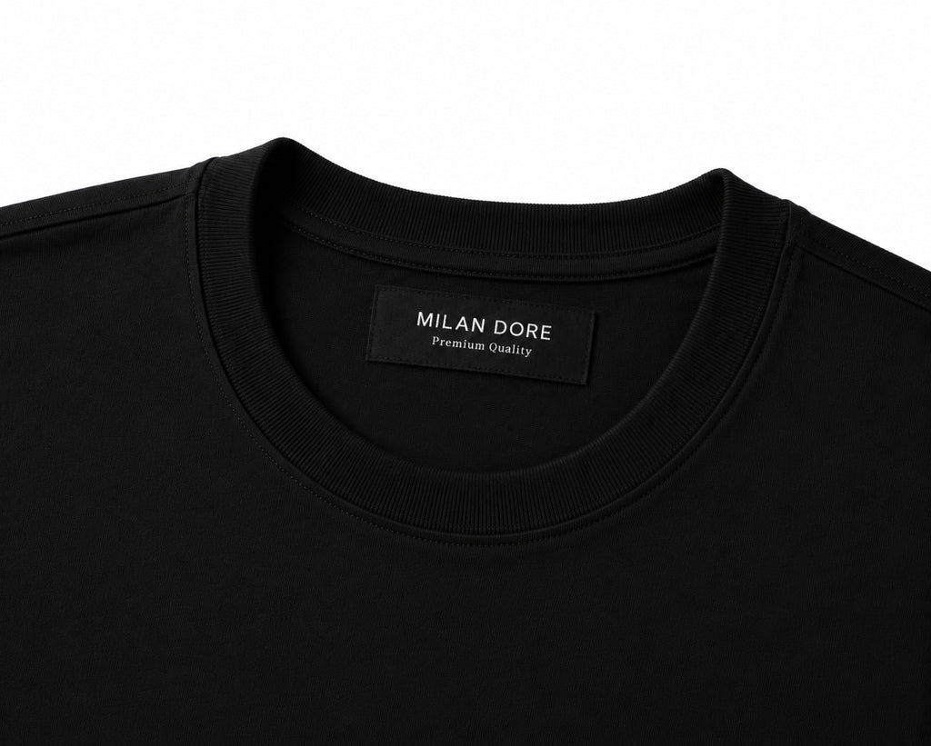 Erkek Slim Fit %100 Pamuk Siyah T-Shirt