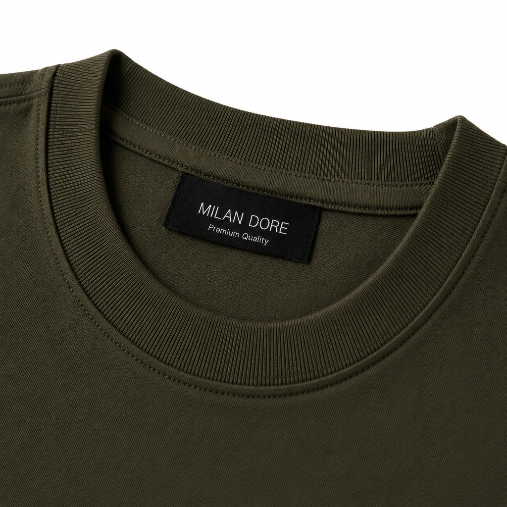 Erkek Oversize %100 Pamuk Yeşil T-Shirt